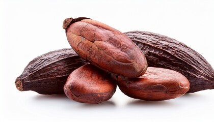 cacao beans isolated on transparent background