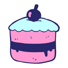 cartoon cake in bright neon color