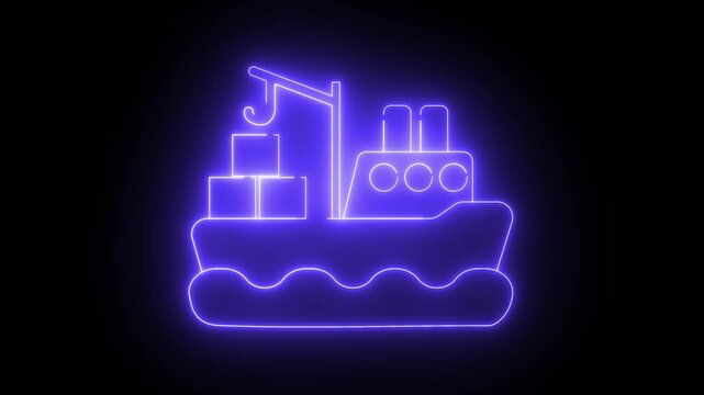 Neon light animation of ship icon