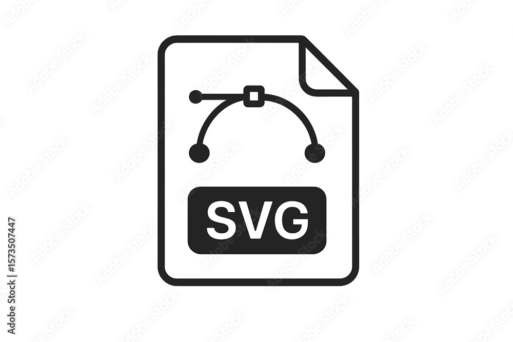 Poster svg file icon vector graphic. scalable vector graphics document symbol. curve path, anchor point, ed