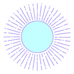 Obraz premium iconic tattoo style image of a sun in bright neon color