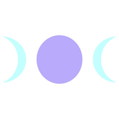 moon phase symbol in bright neon color