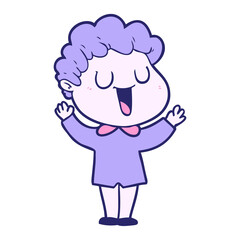 laughing cartoon man in bright neon color