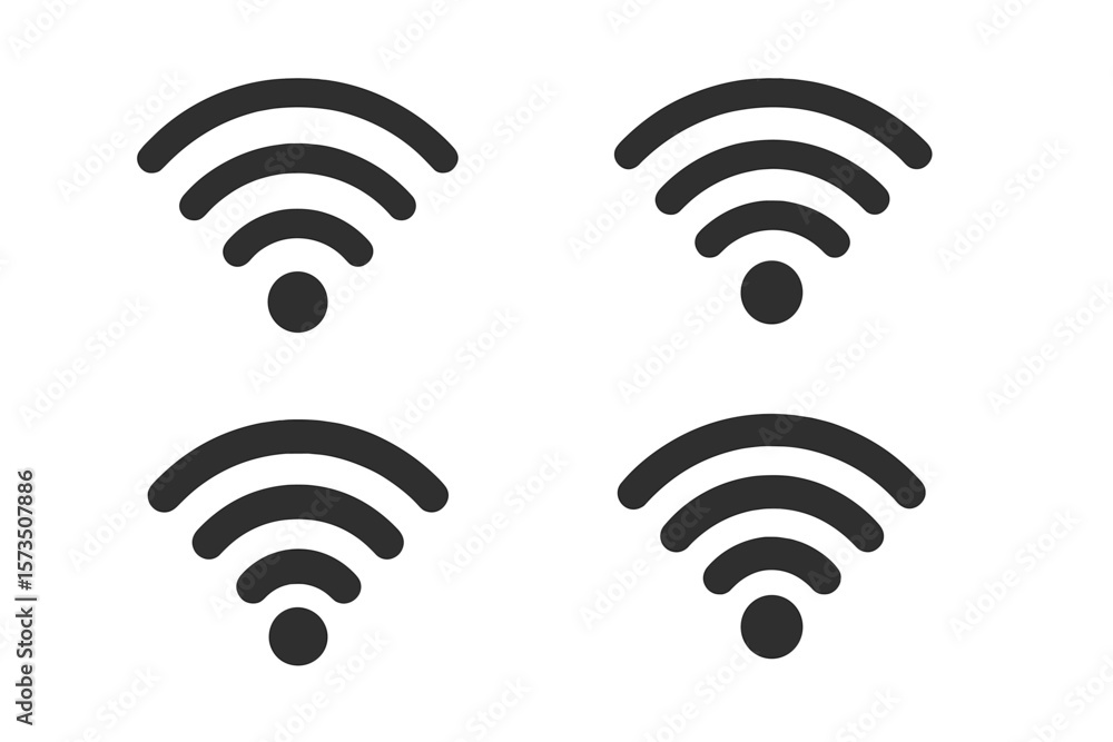 Poster wi-fi icon set vector. wireless internet connection sign. network signal strength symbol. mobile com