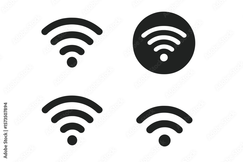 Poster wi-fi icon set. wireless internet connection symbol. network signal strength indicator. mobile hotsp