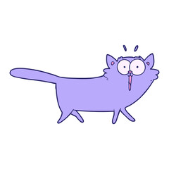 cartoon cat in bright neon color