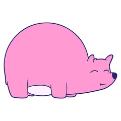 cartoon bear in bright neon color