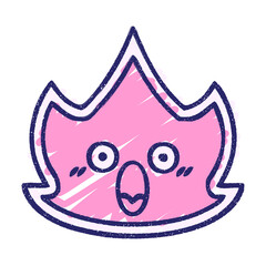 Flame Chalk Drawing in bright neon color