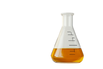 Clear beaker with measurement scale printed