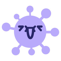 cute laughing virus in bright neon color