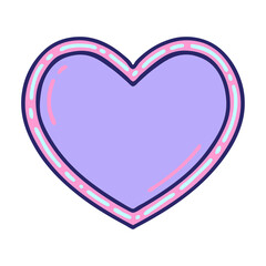 tattoo in traditional style of a heart in bright neon color