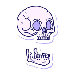 spooky skull design in bright neon color