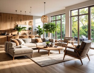 Fototapeta premium Modern, light-filled living area