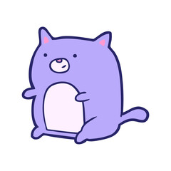 cartoon cat in bright neon color