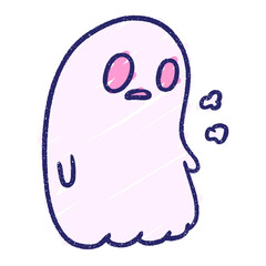 Ghost Chalk Drawing in bright neon color