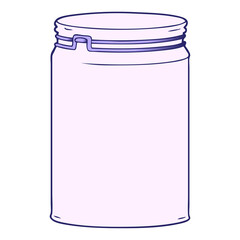 cartoon empty glass jar in bright neon color