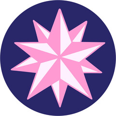 Obraz premium iconic tattoo style image of a star in bright neon color