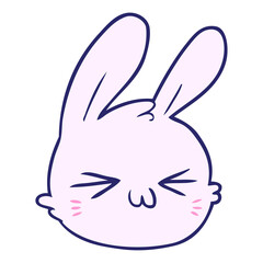 cartoon rabbit face in bright neon color