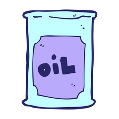 cartoon oil barrel in bright neon color