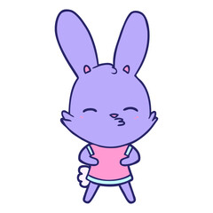 curious bunny cartoon in bright neon color
