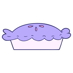 cartoon pie in bright neon color