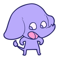 cute cartoon elephant in bright neon color