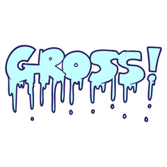 cartoon gross symbol in bright neon color