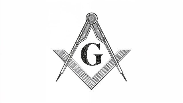 Black and white masonic symbol illustration