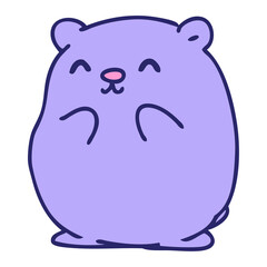 cartoon of a happy little bear in bright neon color