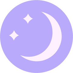 iconic tattoo style image of a moon and stars in bright neon color