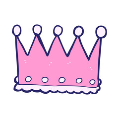 cartoon crown in bright neon color