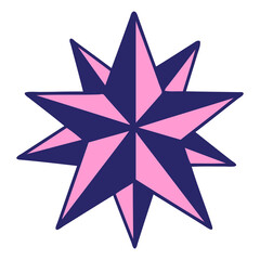 iconic tattoo style image of a star in bright neon color