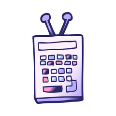 cartoon scientific instrument in bright neon color