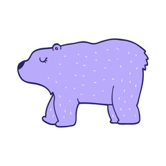 cartoon bear in bright neon color