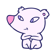 Fototapeta premium polar bear cartoon in bright neon color