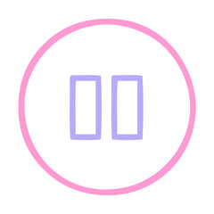 pause symbol in bright neon color