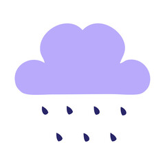 rain cloud symbol icon in bright neon color