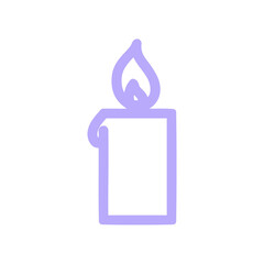 burning candle symbol icon in bright neon color