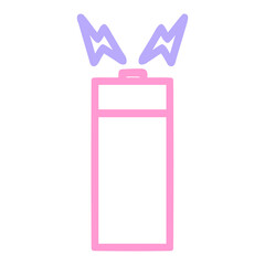 battery symbol icon in bright neon color