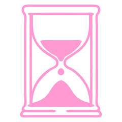 line doodle of an hourglass running sand  icon in bright neon color