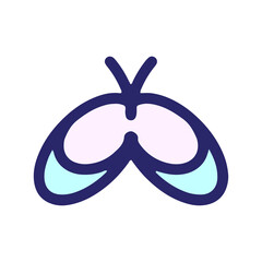 simple cute butterfly in bright neon color