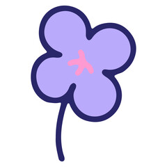 simple flower design in bright neon color