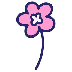 Fototapeta premium simple flower design in bright neon color