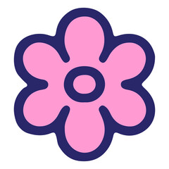 simple flower design in bright neon color