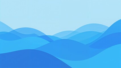 Abstract stylized waves in blue gradient