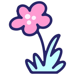 simple flower design in bright neon color