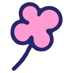 simple flower design in bright neon color