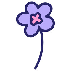 simple flower design in bright neon color