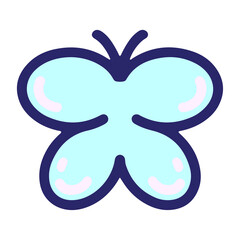 simple cute butterfly in bright neon color
