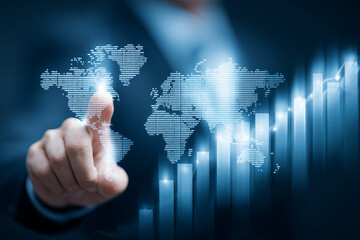 Global business strategy with digital financial data analysis